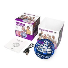 兒童玩具 魔幻飛行球 飛行陀螺 迴旋飛球 指尖陀螺 UFO感應飛行器，趣味飛行，親子互動首選, 1個, 炫藍