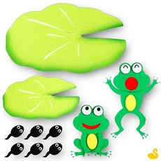 GOS 펠트게시판 펠트환경꾸미기 개구리 올챙이 연잎 세트 개구리펠트