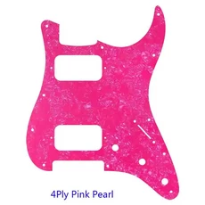 Pleroo-맞춤형 기타 부품 72 인치 11 스크류 홀 표준 St HH 험버커 픽업 기타 픽가드 스크래치 플레이트, [21] 4Ply Pink Pearl