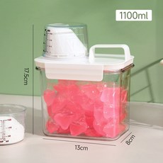 大容量洗衣液分裝桶，手提式透明收納瓶，家用洗衣液、柔順劑、消毒液分裝儲存, 1個, 1100mL