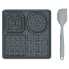 히야펫 강아지 리킹매트 슬로우푸드 식기매트 스파츌러 세트, 1개, 그레이