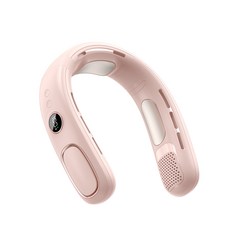 오스틱니 반도체 냉각 목걸이형 팬 USB 충전식 무날개 아이스팩 팬 야외 휴대용 목걸이형 소형 팬, 핑크