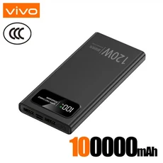 샤오미 호환 보조배터리 초고속 충전 200000mAh 대용량 휴대용 외장 배터리 모바일 전원 호환 120W, 06 Black 100000mAH