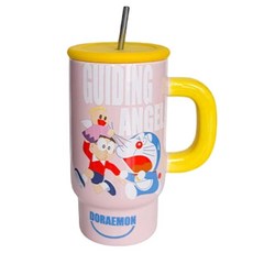 StarR 고양이 로봇 캐릭터 세라믹 콜드컵, 1개, 850ml, 핑크 1개, 850ml, 핑크