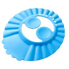 YO 寶寶洗頭帽 護耳調整 兒童洗髮帽 嬰兒洗澡帽 防水浴帽, 1個, 藍色