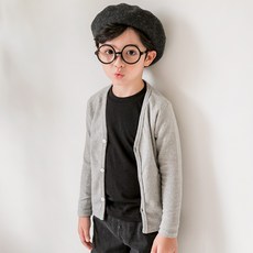 베키쥬 아동복 공용 베스트 포켓 긴팔 가디건
