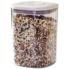 寵星球 按壓式寵物密封儲糧桶, 1個, 透明, 1L