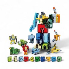 數字變形機器人積木玩具 益智啟蒙 多種造型組合, 多色混合, 1個
