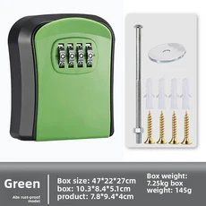 장식용 비밀번호 키 박스 B&B 벽걸이형 건설 현장 도난 방지 도어 캣아이 엔지니어링 잠금장치, 01 green regular