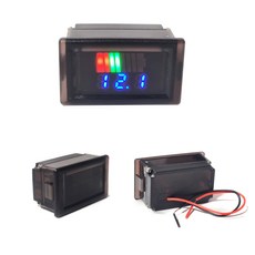락모터스 자동차 방수 볼트게이지 12v-60v 전압게이지 볼트메타 잔량표시 배터리잔량확인, 블루, 1개