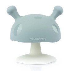 英國 Mombella Q比蘑菇固齒器 啾比小蘑菇固齒器 媽貝樂 矽膠 固齒器 香菇固齒器 小蘑菇 磨牙玩具 咬咬樂, 鋼鐵綠 / 1234, 1個