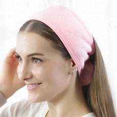 폭신한 세안 헤어밴드 후드형 메이크업 고정력 세수 화장 클렌징, 1개, 베이지