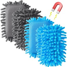 에팍 4피스 드라이 지우개 자석 화이트보드 세척 가능 극세사 쉐이그그레이 블루 가정용 및 사무실용, Gray/ Blue