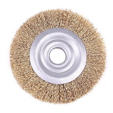 국산 평브러쉬 6인치 8인치 내경 16mm 25mm 원형 스테인레스 SUS 철 탁상 그라인더 브러시, 1개