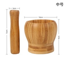 竹製搗蒜罐 研磨器 搗藥罐 蒜泥神器 手動廚房工具, 1個, 10*9CM,原木色