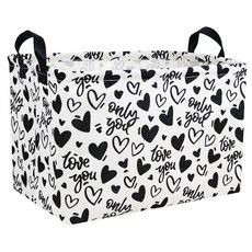 MYFLOCY 대형 발렌타인 데이 바구니 하트 모양 보관함 선물용 접이식 정리함 방 장식 (퍼플 웨이브 블랙 러브), hai se kong he shi ai xin, hai se kong he shi ai xin