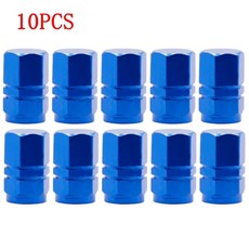 4/10Pcs 자동차 바퀴 타이어 밸브 줄기 캡 알루미늄 림 커버 Airdust 방수, 10pcs blue