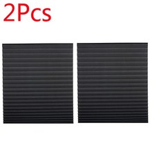 2pcs 접착제 Pleated 블랙 아웃 블라인드 부직포 접이식 커튼 부엌 욕실 발코니 음영 홈 Windows 장식, [00] 60x150cm, [00] black