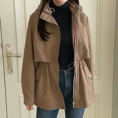 韓國新款 口袋織帶 腰抽繩 外套