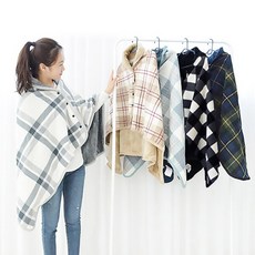[아이닉스] 극세사 똑딱이 무릎담요 망토담요 입는담요 무릅담요, 색상:M(135x80cm)브라운