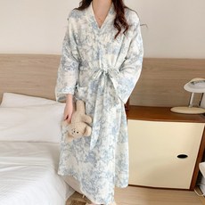 여성 부드러운 요루면 트왈 로브 샤워가운 커버업 호캉스 홈웨어 파자마 목욕가운 HV0003여자 봄 여름