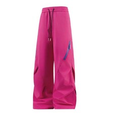 防風防水90白鴨絨保暖運動長褲 大尺碼滑雪褲休閑登山褲 加厚透氣工裝褲, 2XL, 玫紅