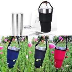 바시니아 텀블러 물병 보틀 파우치 900ml 아이스컵 대용량, 텀블러파우치 블랙, 1개