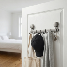 대 초강력 접착 흡착식 무타공 문걸이 도어 행거 옷걸이 후크형, 블랙, 1개