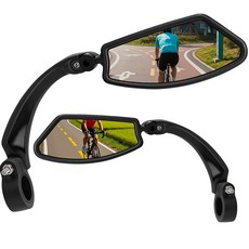 제이라 1+1 고화질 360도 자전거 백미러 사이드 미러, 1세트, 블랙