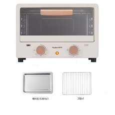 미니오븐 가정용 다기능 전기오븐 홈베이킹 소형 오븐토스터기 2단 선반형 조리기, 로얄스타일 화이트 15L 오븐 1