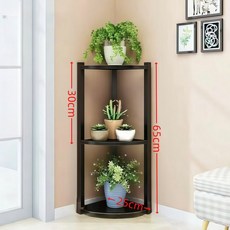 원목 철제 코너 화분 스탠드 다단 삼각형 실내 발코니 거실 진열 수납 선반, 1단, 코너 3층 블랙보드 블랙