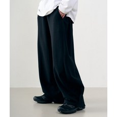 ARRAYED 컴피 인버티드 플리츠 스웻 팬츠 BLACK