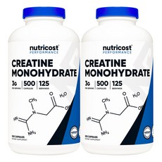 nutricost 一水肌酸補充膠囊, 500顆, 2罐