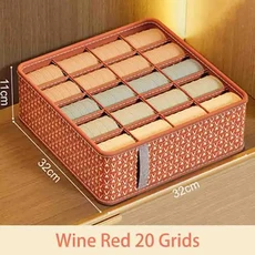 기숙사 수납함 가정용 속옷 정리함 다용도 칸막이 서랍 신형 침실 양말, Wine red 20 grids, 한개옵션1