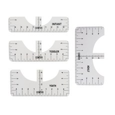 shangren Tshirt 눈금자 가이드 T 셔츠 눈금자를 중앙에 비닐 또는 승화 열 프레스 가이드 의류 디자인 제도 도구를, 4PCS 화이트, 하얀, PVC