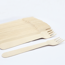 [이지앤] 일회용 나무 포크 160mm 벌크포장, 3세트, 100개입