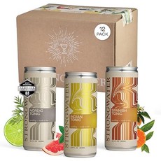 Strongwater Tonic Water Variety Pack (Pack of 12 8.4 Fl Oz Each) - Includes Nordic Tonic Indian, 250ml