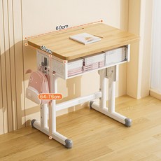 實木兒童學習桌椅套裝，家用寫字桌，小學生書桌, 60*40實木單桌送安裝工具