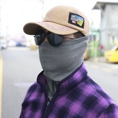 니트 목워머 기모 스키 하이킹 넥가드 스카프, 민자-회색