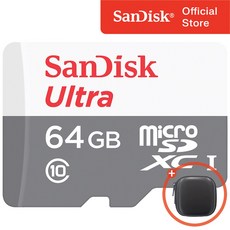 샌디스크 울트라 라이트 마이크로 SD 카드 + 보관 케이스 패키지, 64GB, 1개