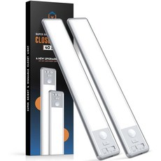 BLS 25.4cm(10인치) 캐비닛 아래 조명 80 LED 모션 센서 조명 실내 1800mAh 충전식 무선 옷장 4가지 모드 주방용 3가지 색상 조도 조절 가능한 마그네, 10인치, 6000k 쿨 화이트