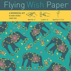 Flying Wish Paper - 쓰기 불빛이 들어오고 날아가는 것을 지켜보세요 - 코끼리 - 12.7cm x 12.7cm - 기발한 미니 키트, Flying Wish Paper - 쓰기, 불빛이 들어
