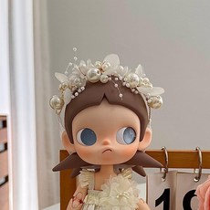팝마트 지거 액션 피규어 인형 액세서리 BJD 인형 밀짚모자 머리띠 모자 헤어악세서리 베레모 스카프, 아기 없어  지가 가지 자매, 진주 머리띠