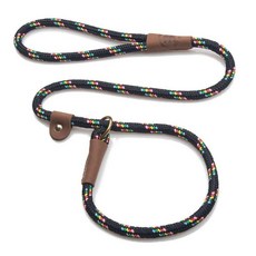 Mendota Pet 슬립 목줄 - 강아지 리드 및 칼라 콤보 - 미국 제조 - 다이아몬드 사암 1cm x 1.2m(3/8인치 x 4피트) - 소형/중형 품종용, 블랙 색종이 조각