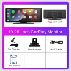 피온레이 10인치 휴대용 스마트 터치스크린 카 스테레오 무선 안드로이드 오토 미러링크 AUX 연결 FM GPS, 01 10 inches Screen