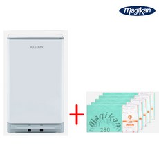 (리필총6개) 매직캔 휴지통 히포2 오토실링 27L 화이트 MH280WGA+280R5BC (리필5개)