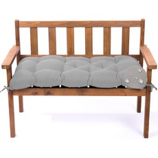 야외 벤치 쿠션 방수 스윙 시트 의자 교체용 패드 베개 정원 가구 파티오 금속 나무 벤치라이트 그레이 39.37x20인치