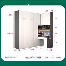 꾸꾸상점 코너옷장 옷걸이 장농 선반 슬라이딩옷장, 2 0m 2 4m 사중문 B