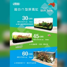 ISTA 伊士達 ㄇ型屏風套缸 一組 1尺/1.5尺/2尺(5mm) 魚缸 套缸 超白缸, 30x11x17【單魚缸】, 1個