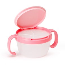 寶寶碗 點心碗 零食碗 餅乾碗 零食杯 防灑碗 餅乾杯 寶寶雙柄嬰幼兒 餅乾小碗 食品擋片小杯【2B043C0690】, 粉, 1個